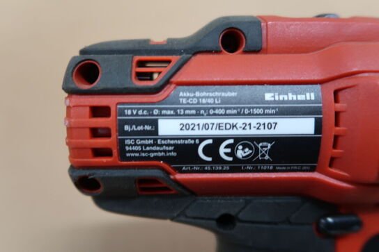 Bore-/skruemaskine, Einhell TE-CD 18/40 - inkl. Batteri