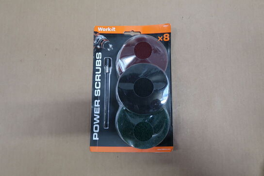 6 pk. Work-it power scrubs sliberondeller til boremaskine Ø100 mm