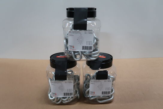 3 pk. langleddet kæde 8 mm x 2 meter varmgalvaniseret