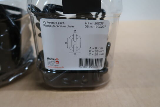 2 pk. Home-it pyntekæde Ø8 mm x 3 meter sort plast