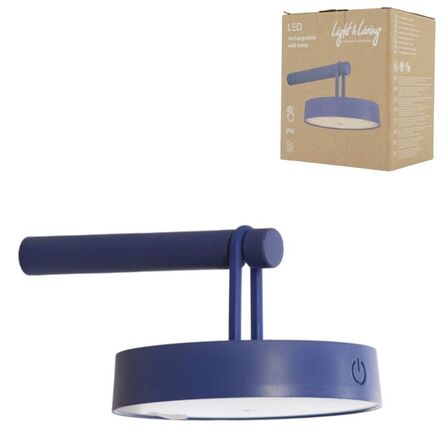 2 stk. light og living væglampe toliara led genopladelig koboltblå 19 cm(ubrugt)