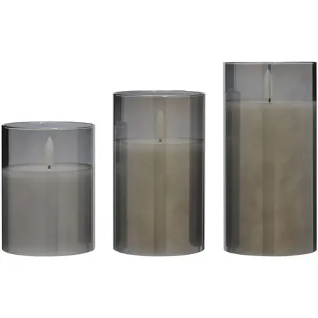 3 stk. blokker led lys m. fjernbetjening 3 pak grå(ubrugt)