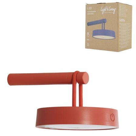 2 stk. light og living væglampe toliara led genopladelig rød 19 cm(ubrugt)