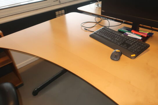 El. hæve/sænke skrivebord med skuffesektion m.m.