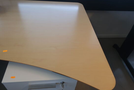 El. hæve/sænke skrivebord med skuffesektion m.m.