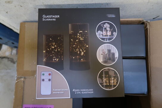 12 pk. Glasstager med LED Lys