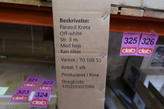 2 stk. markedsparasoller Off white, med hejs & tilt