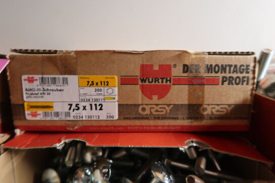 Stort parti Würth bolte, skruer m.m. 