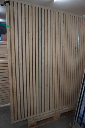 6 stk. Rumdelere/Lamelvægge i limtræ