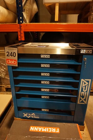 Apex Værktøjsvogn XXL med værktøj og 7 skuffer og skab Blue 