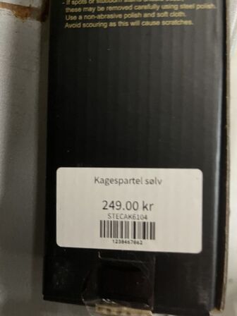 2 ks. Sølv kagespartel i rustfri stål GREENGATE