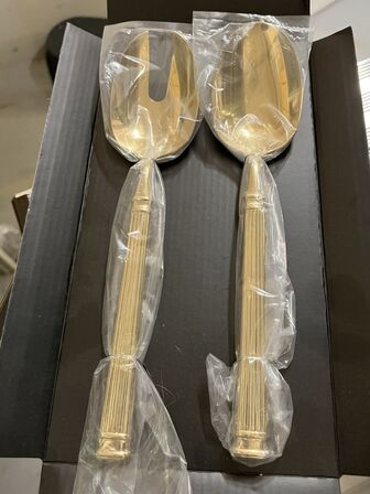 4 ks. Guld salatbestik i rustfri stål  GREENGATE