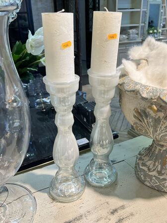 2 stk. Lysestager inkl. Vase