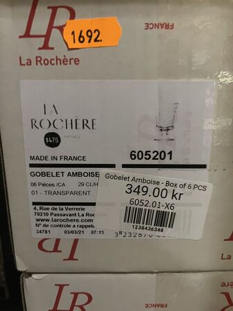 18 stk. Glas LA ROCHERE