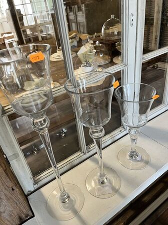 6 stk. Lysestager i glas