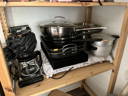 Kaffemaskine, varmeplader, gryder mm.