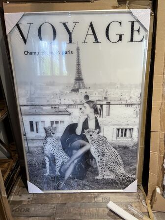 Indrammet plakat VOYAGE 70x100 cm