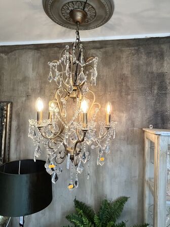 Lysekrone m. Glaskrystaller