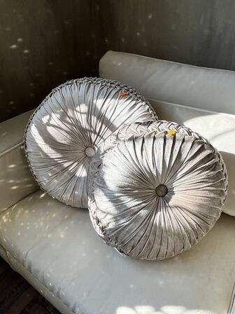 Sofa 4 personer m. Puder CREMEFARVET VELOUR 400 cm