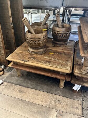 3 stk. Morter inkl. Træbakke