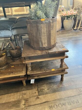 Vaser i træ inkl. 2 stk. Træbakker