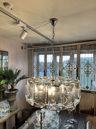 Loftslampe i glas Ø80 cm.