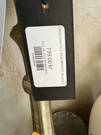 Bordlampe i krom H:63 cm.