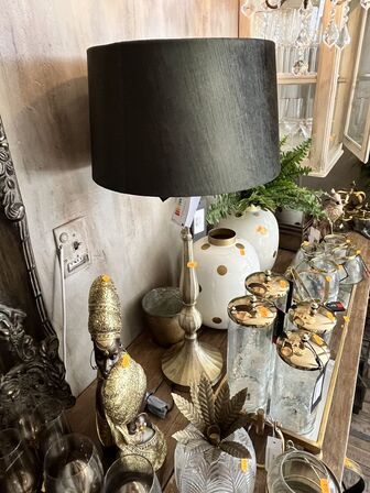 Bordlampe i krom H:63 cm.