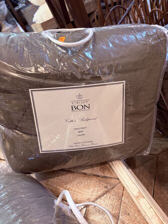 3 stk. Sengetæpper i army grøn C'EST BON 260x280 cm