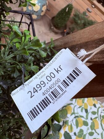 Reol m. 5 hylder og kurve inkl. Planter 170x42x70 cm.