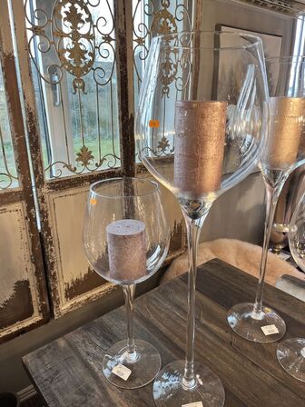 2 stk. Glasbowler m. Lys