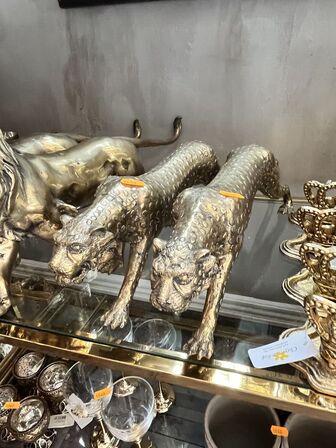 2 stk. Leopard statuer