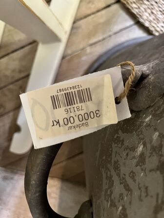 Badekar i metal 110x55 cm.