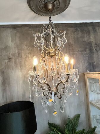 Lysekrone m. Glaskrystaller