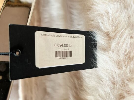 Sofabord i træ/glas/jern 120x80 cm.