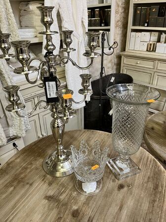 Glasvase inkl. Lysestage