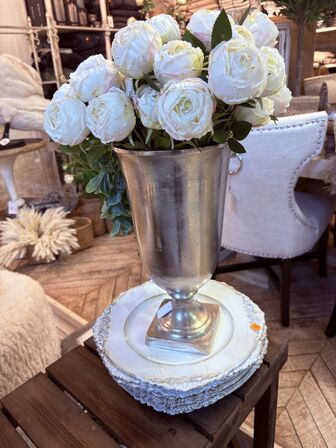 2 stk. Opbevaringsskåle inkl. Vase m. Blomster