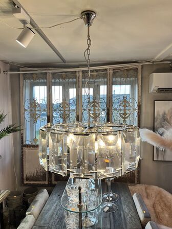 Loftslampe i glas Ø80 cm.