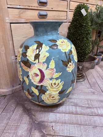 Vase m. Blomstermotiv 40x40x58 cm.
