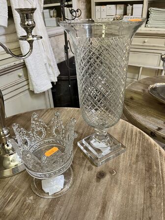 Glasvase inkl. Lysestage