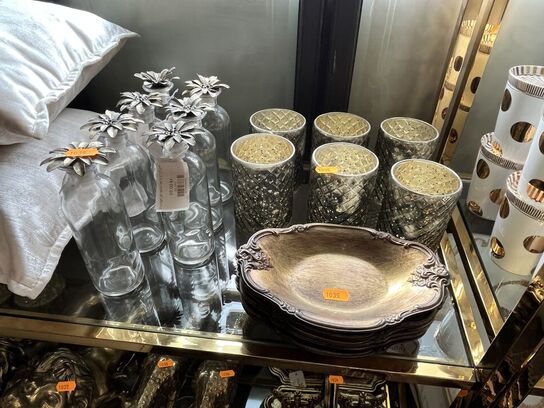 Fyrfadsholder, glas m. Låg mm.