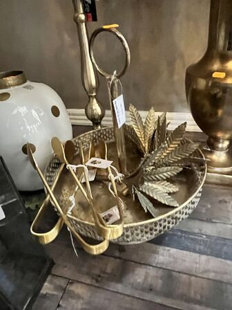 Vase, lampe og Bakke m. Hank inkl. Indhold 