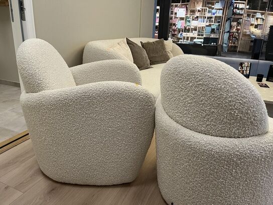 Plys Sofa med 2.Stk. Lænde stole 