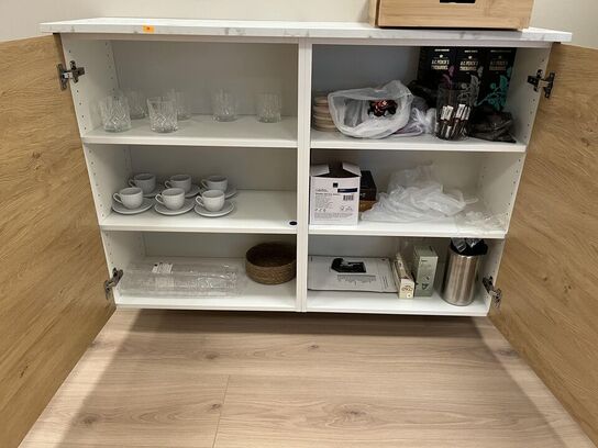 Træ skab m. Marmor plade 