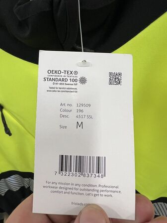 Arbejdstrøje FRISTADS str. M