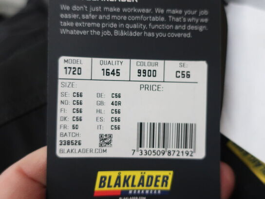 Arbejdsbukser BLÅKLÄDER str. C56