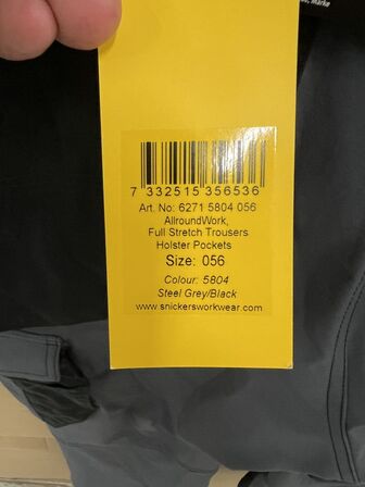 Arbejdsbukser SNICKERS str. 056