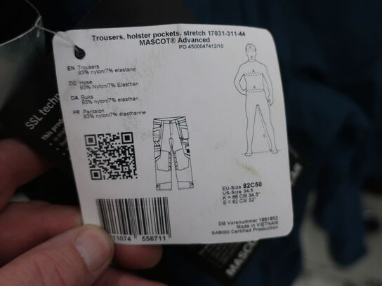 Arbejdsbukser MASCOT str. 82C50