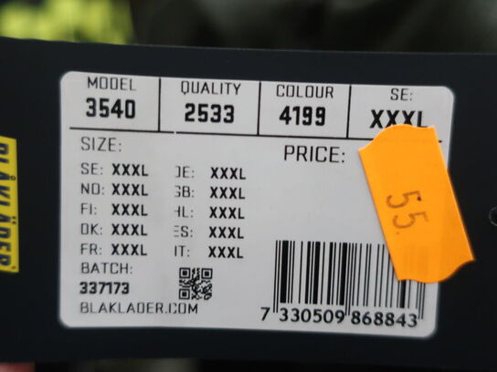 Arbejdstrøje BLÅKLÄDER 3540 str. XXXL