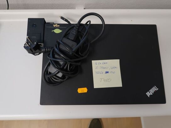 Bærbar PC LENOVO T450 med dockingstation